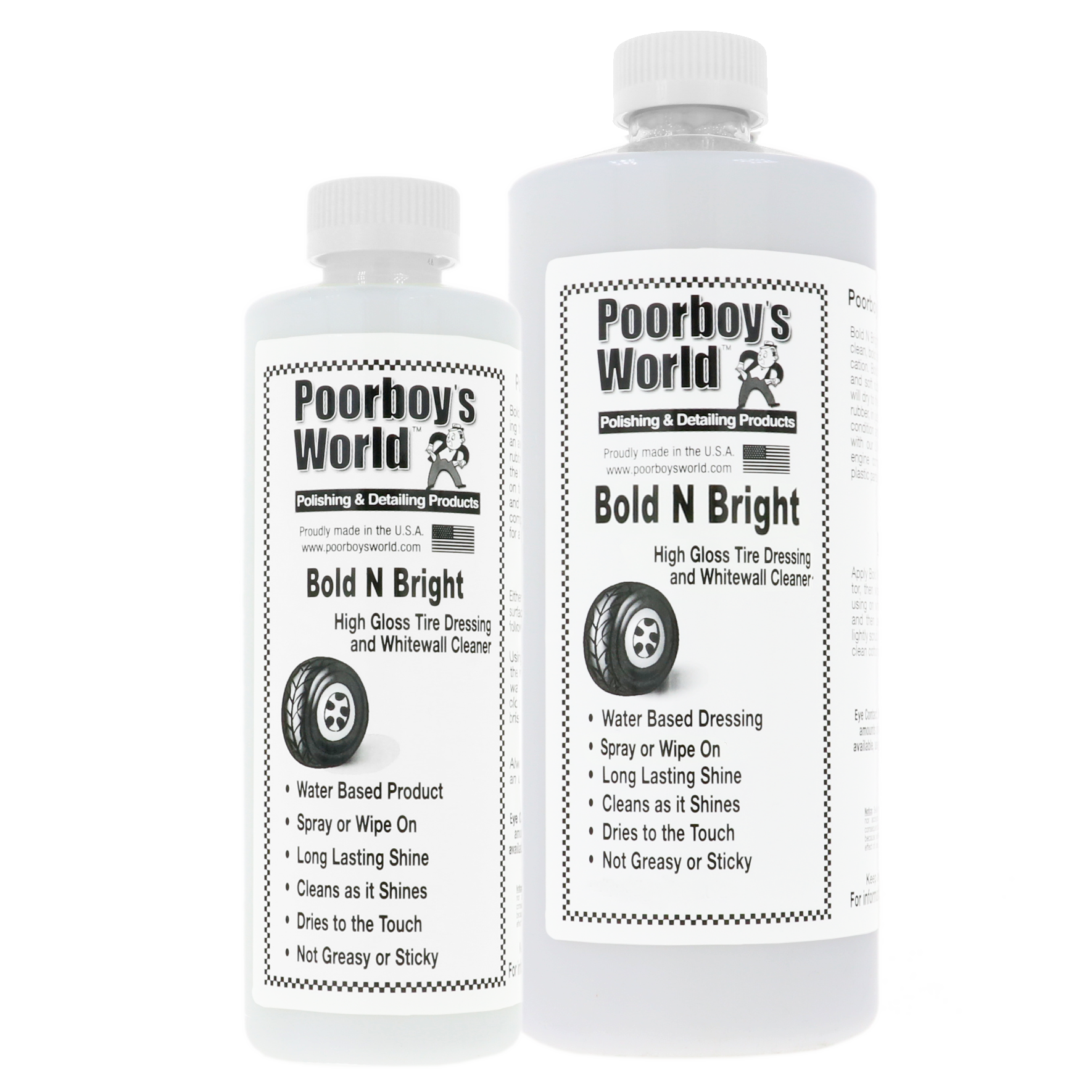 reinigingsmiddel, auto detailing, tire dressing, water-based, polish bottle