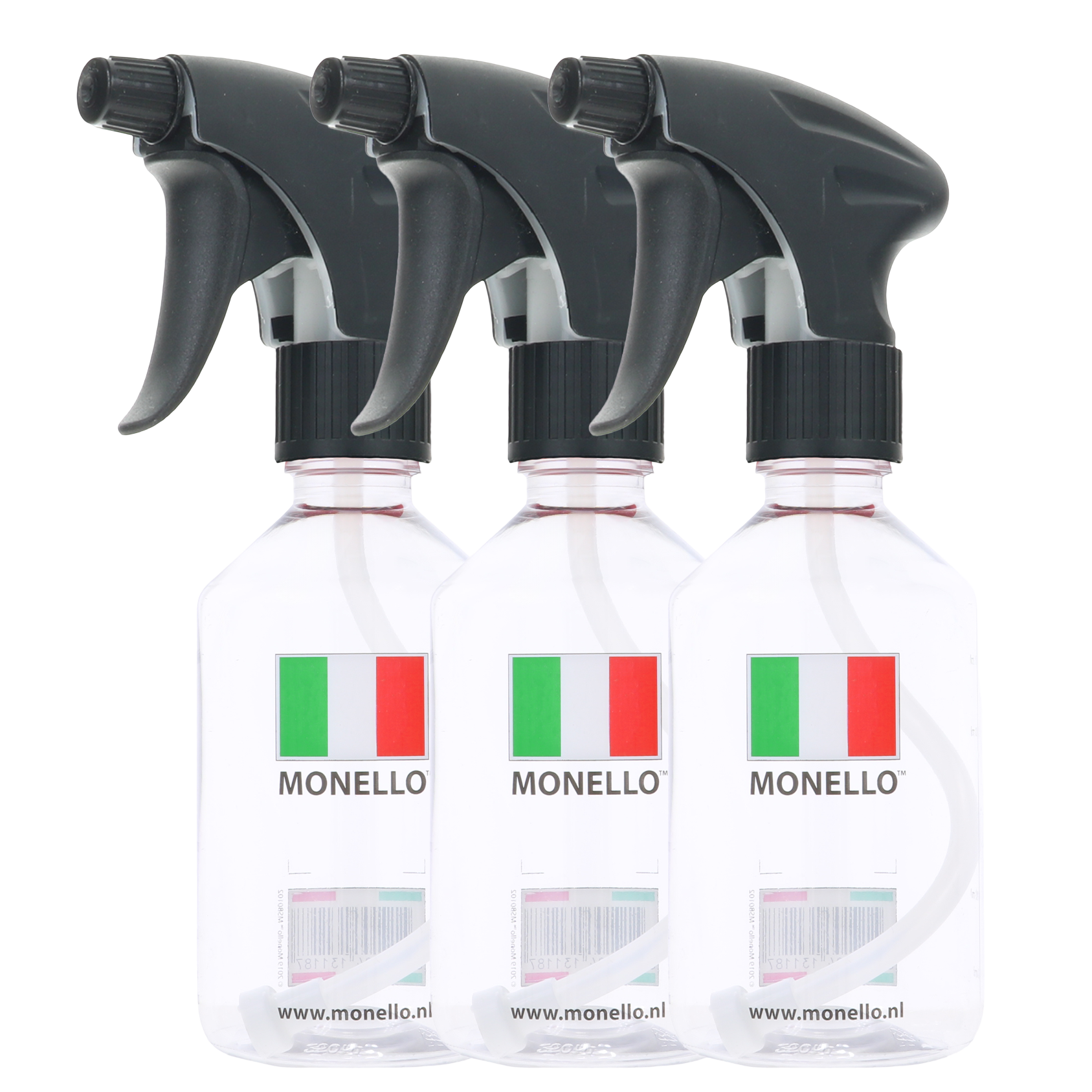 Lege fles met maatverdeling en sprayer 250ml - 3-pack Lege fles met maatverdeling en sprayer 250ml - 3-pack