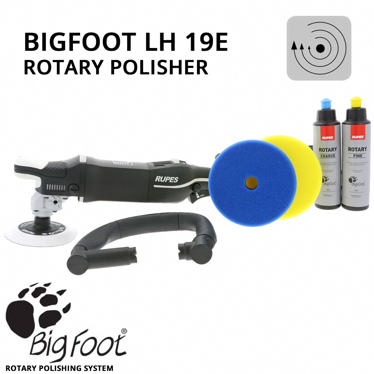BigFoot LH 19E Rotary Polisher Kit - 1200watt