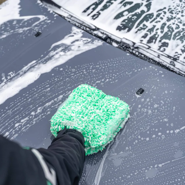 auto wassen, voertuig, washpad, microvezel doek, groene spons