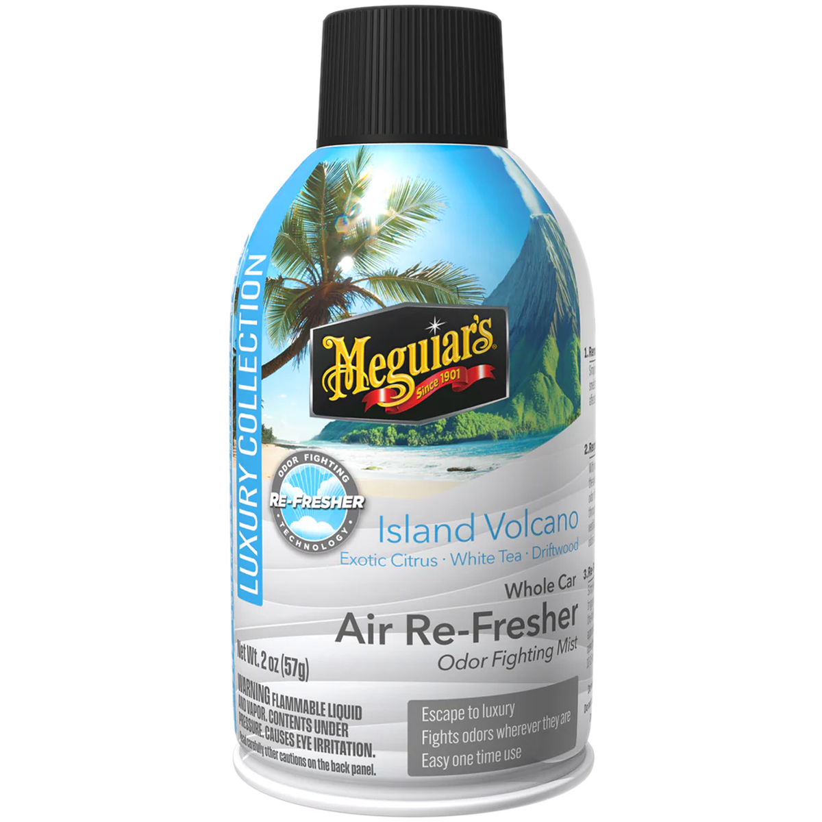 air freshener, island volcano, exotic citrus, white tea, driftwood