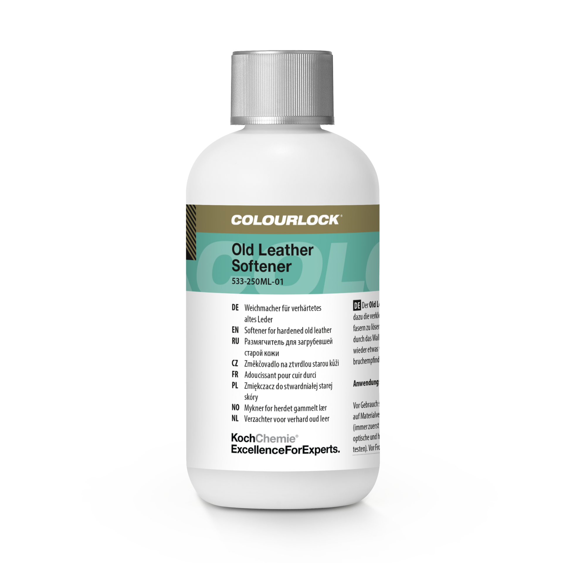 lederverzorging, lederconditioner, softener, oud leer, fles