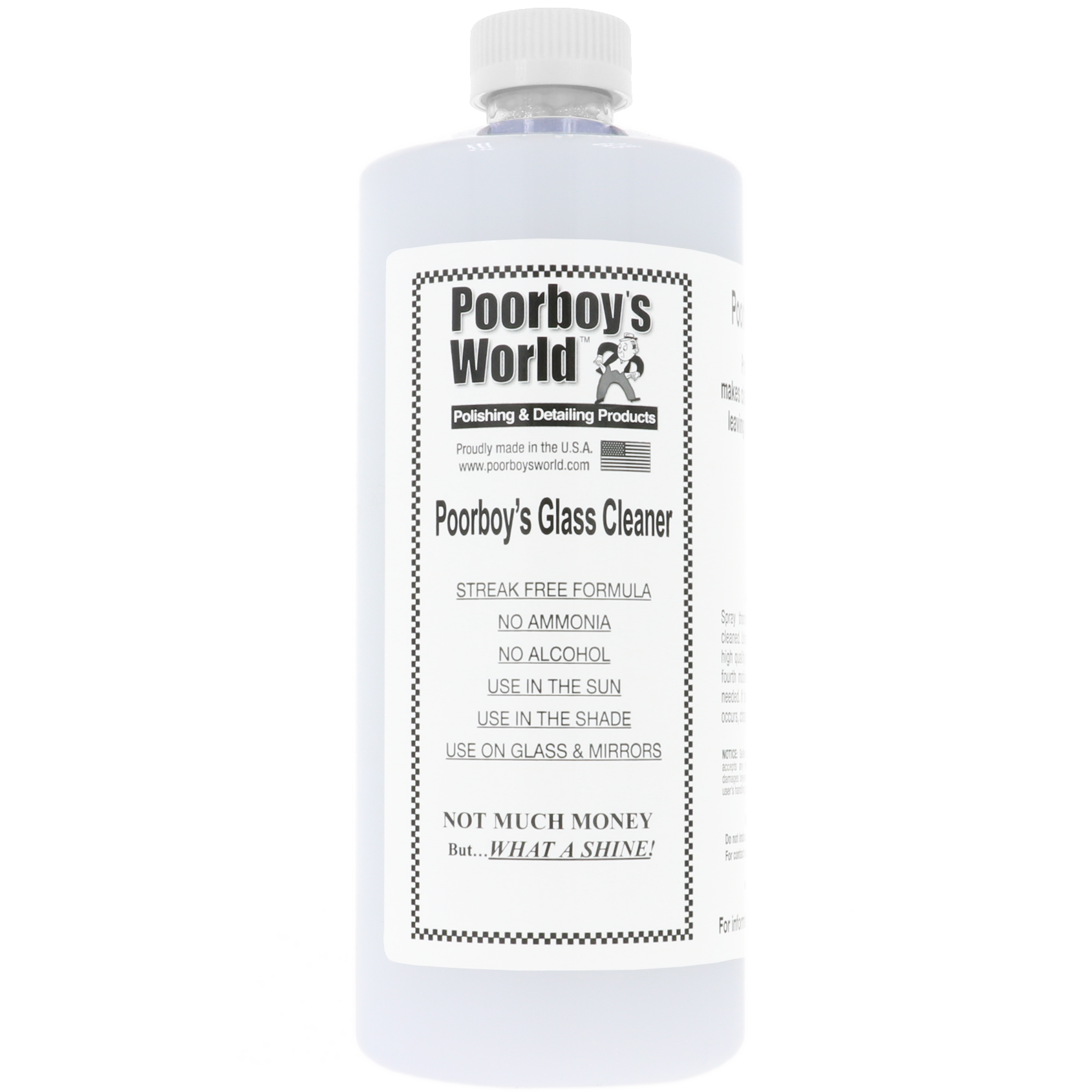 glazen reiniger, glass cleaner, streak-free, ammonia-free,  Poorboy's World