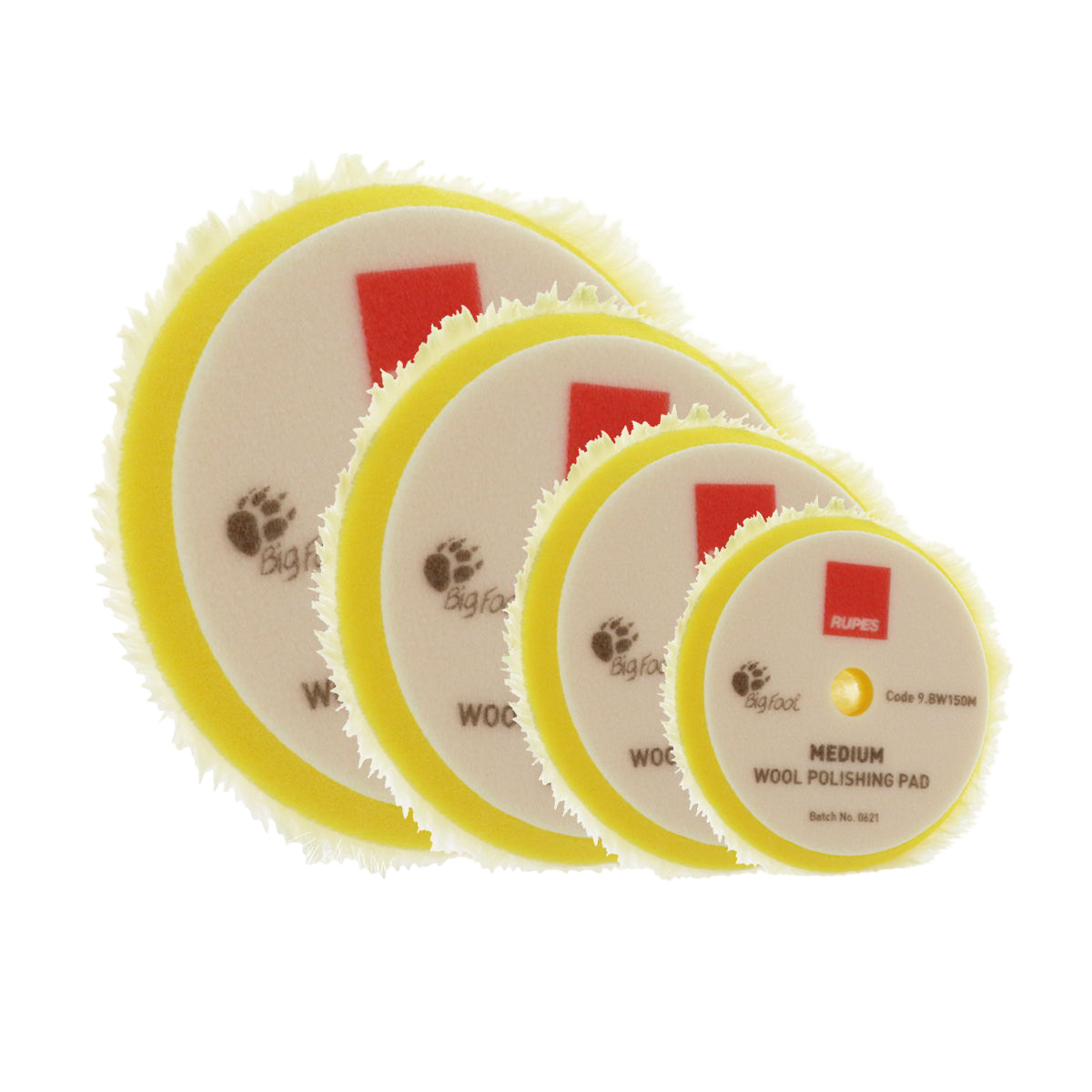 Yellow Medium Wool Polishing Pad - diverse maten Lemmet, Mes, Gesneden, Wapen, Tape