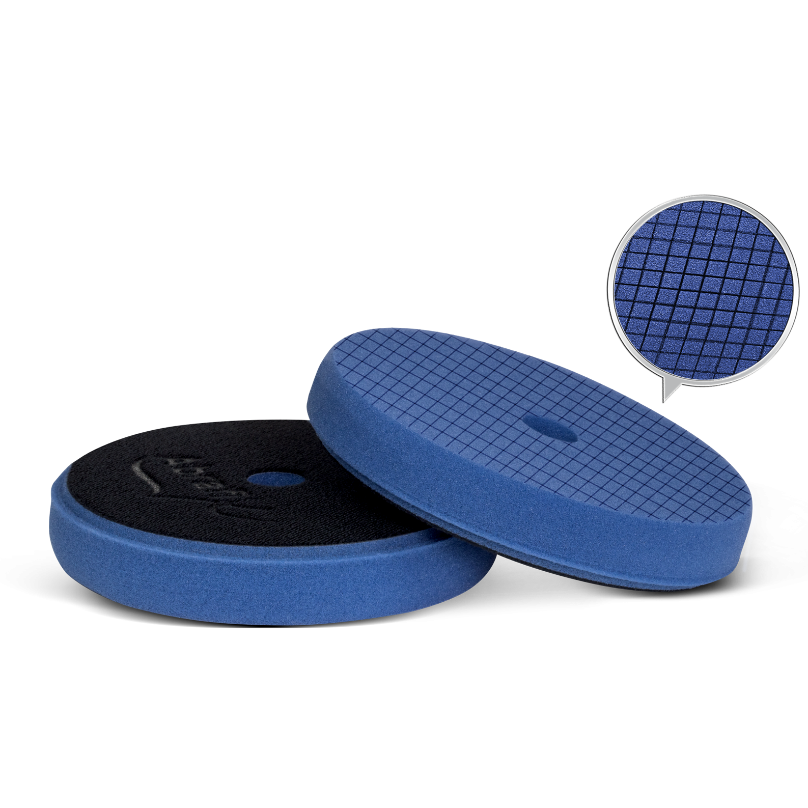 schuurspons, schuurspons klei, laag contactvlak, blauwe schuurpad, rond/plat schuurpad
