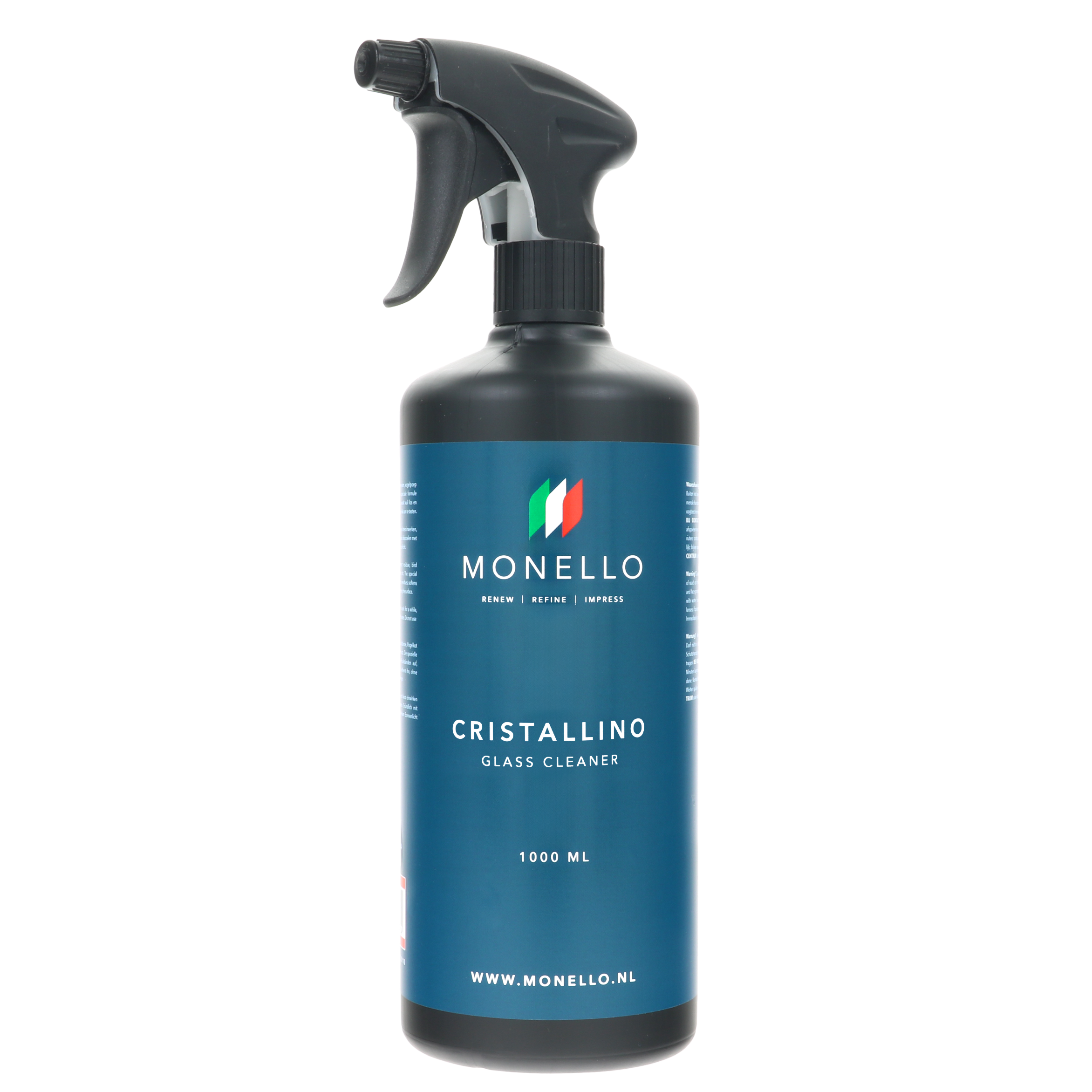 glass cleaner, spray bottle, Monello Cristallino, blue label, 1000 ml