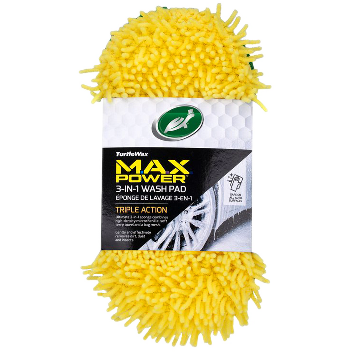 autoaccessoire, wash, microfiber, yellow, 3-in-1