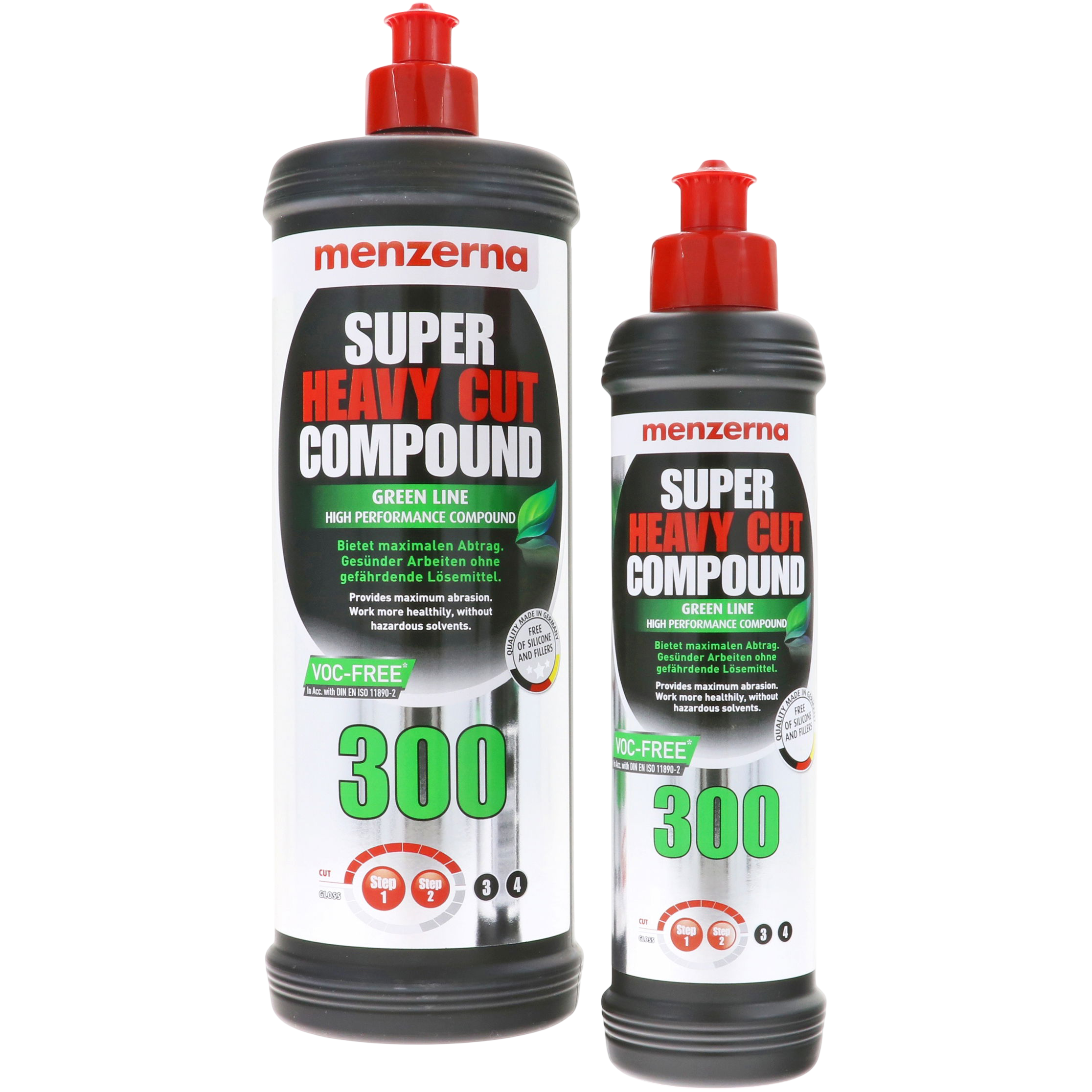 Super Heavy Compound 300 Green Line VOC-Free Tin, Kan, Spuitbus, Fles