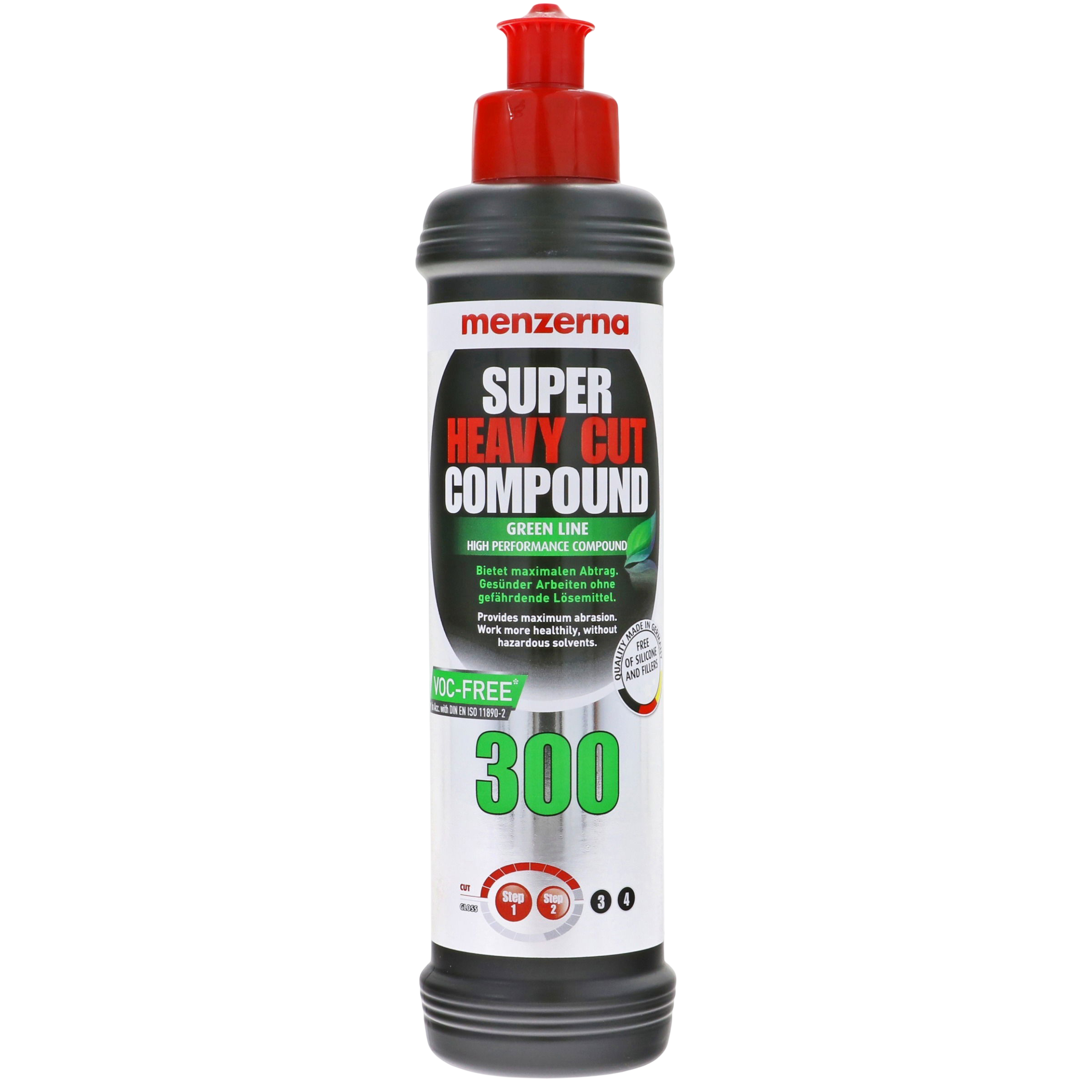 Super Heavy Compound 300 Green Line VOC-Free - 250ml Fles, Kan, Spuitbus, Tin, Shaker