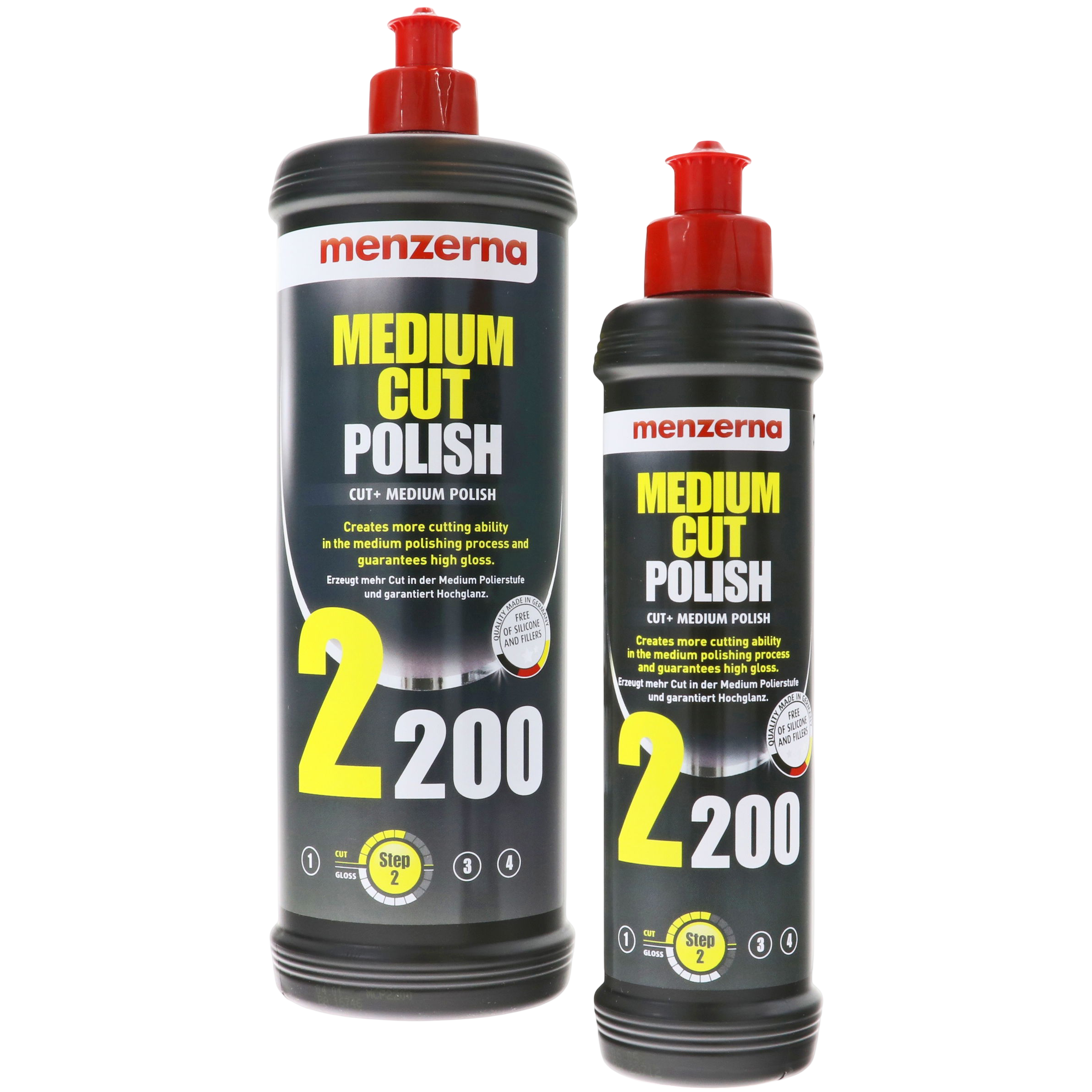Medium Cut Polish 2200 Kan, Spuitbus, Tin, Fles, Shaker