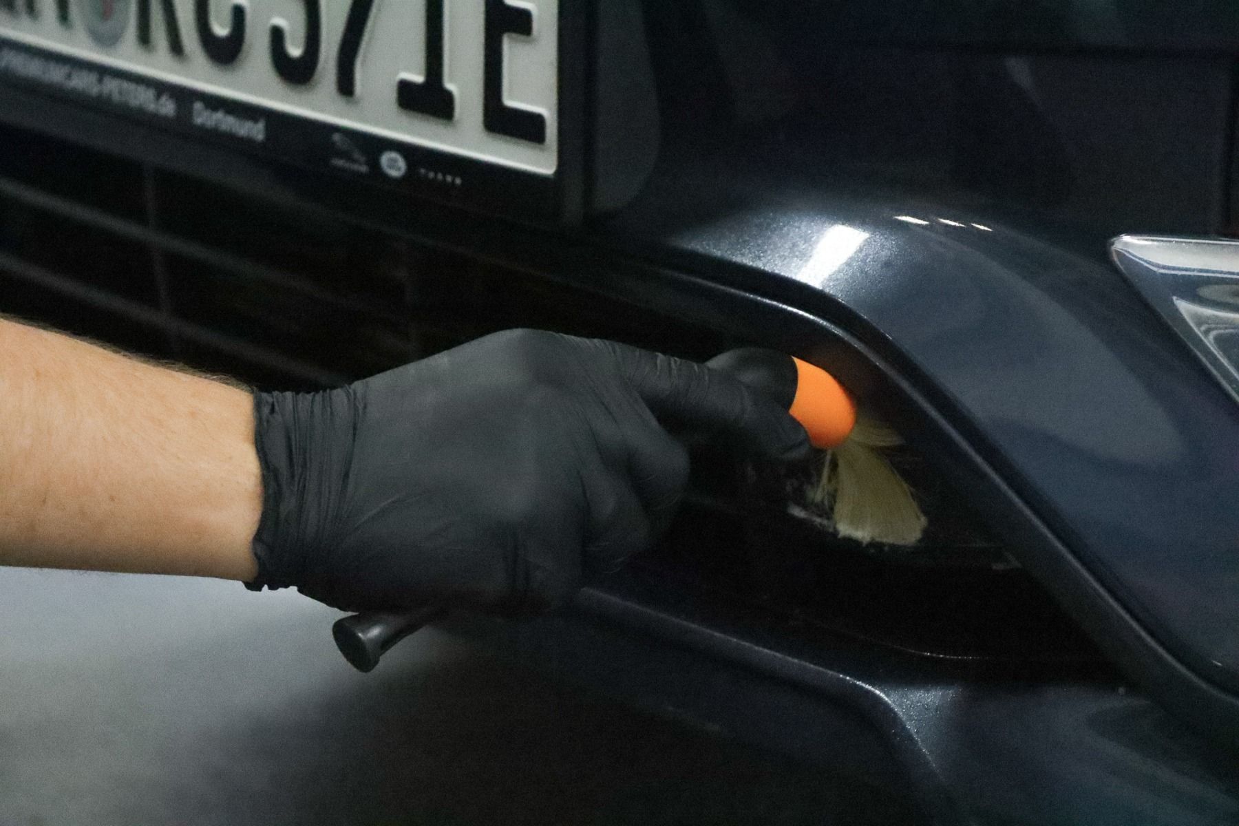 auto onderhoud, hand, borstel, spons, verf verwijderen