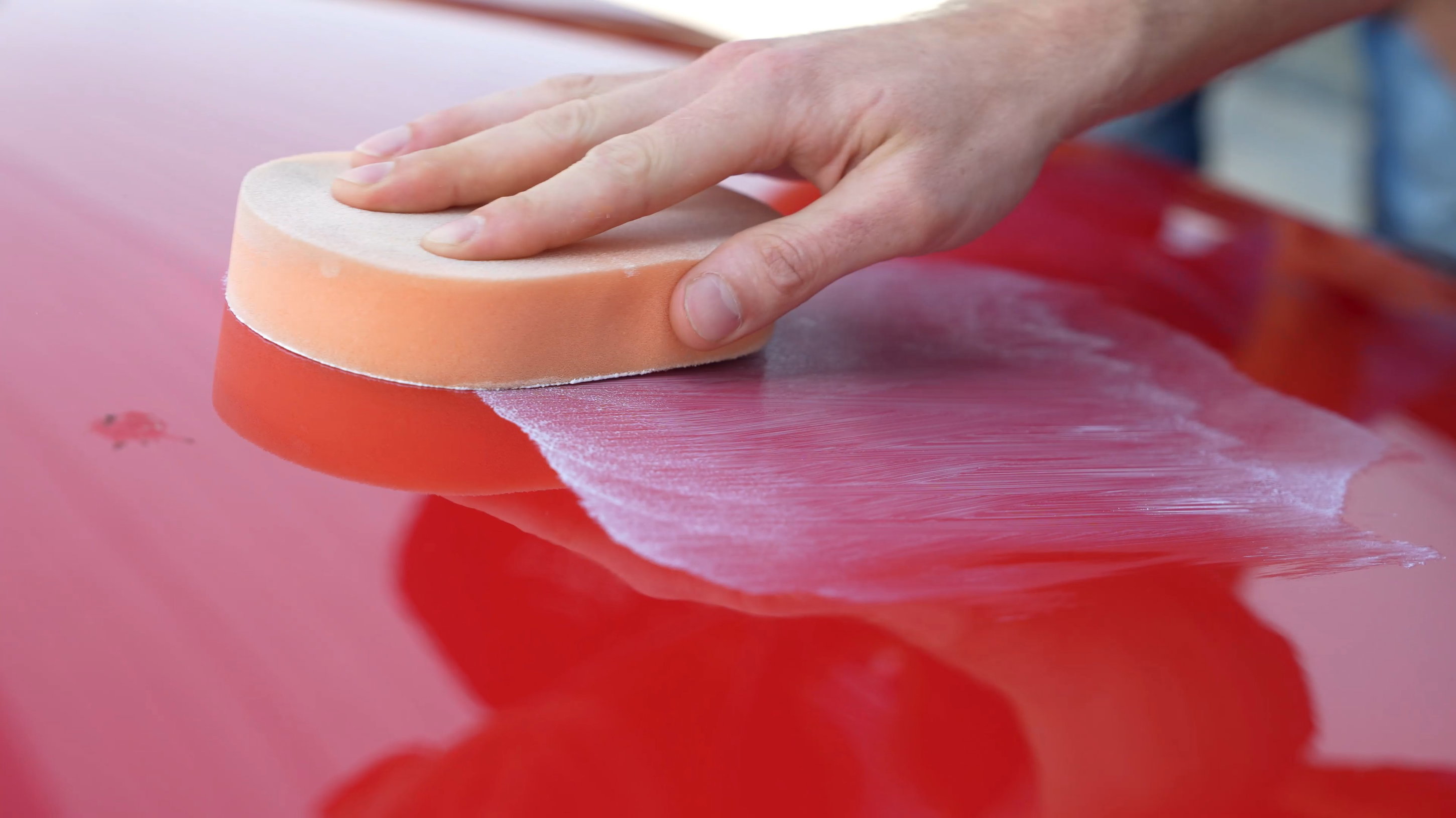 auto detailing, polish pad, car polish, orange foam, hand pad