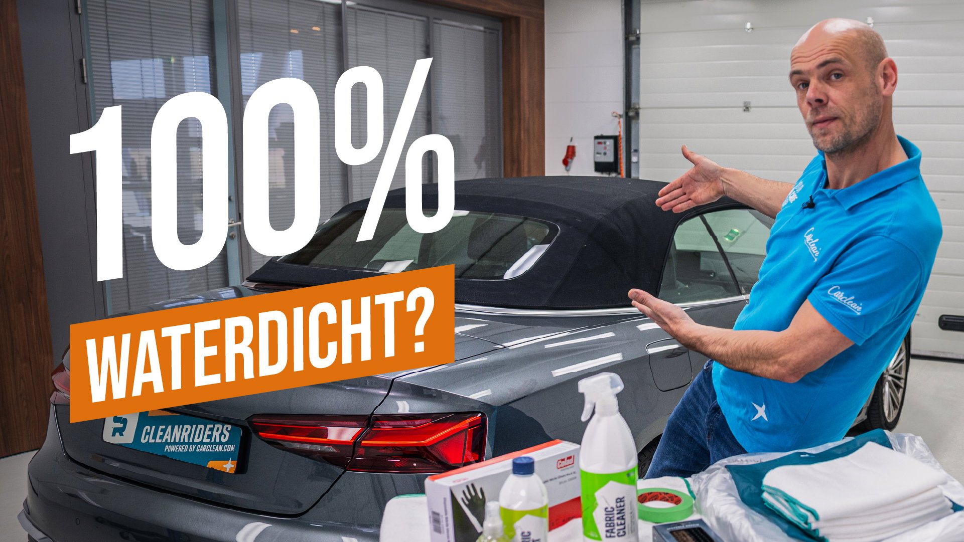 auto-illustratie, auto, cabriodak, waterdicht, schoonmaakspullen