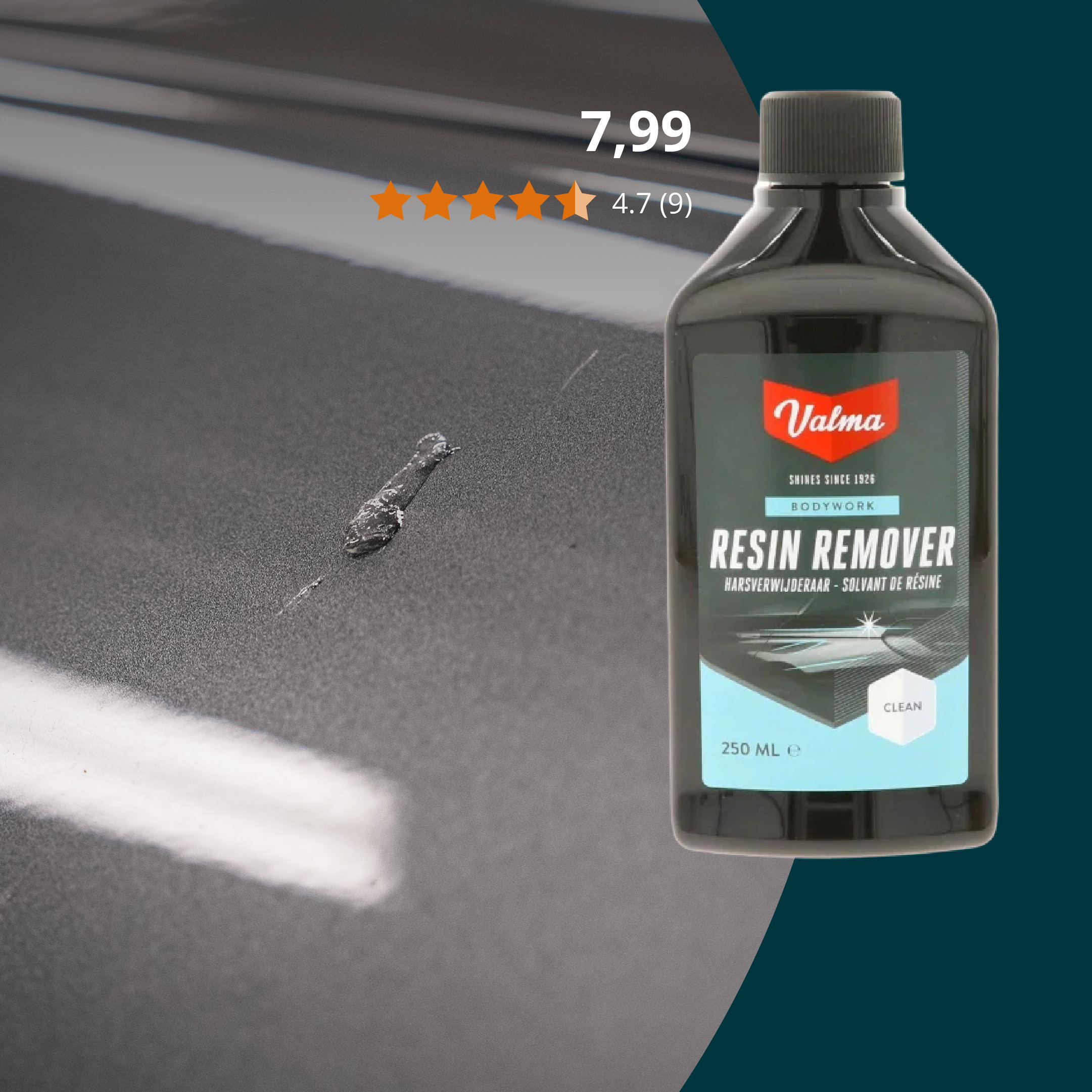 auto wax, car care, resin remover, fles, 250 ml