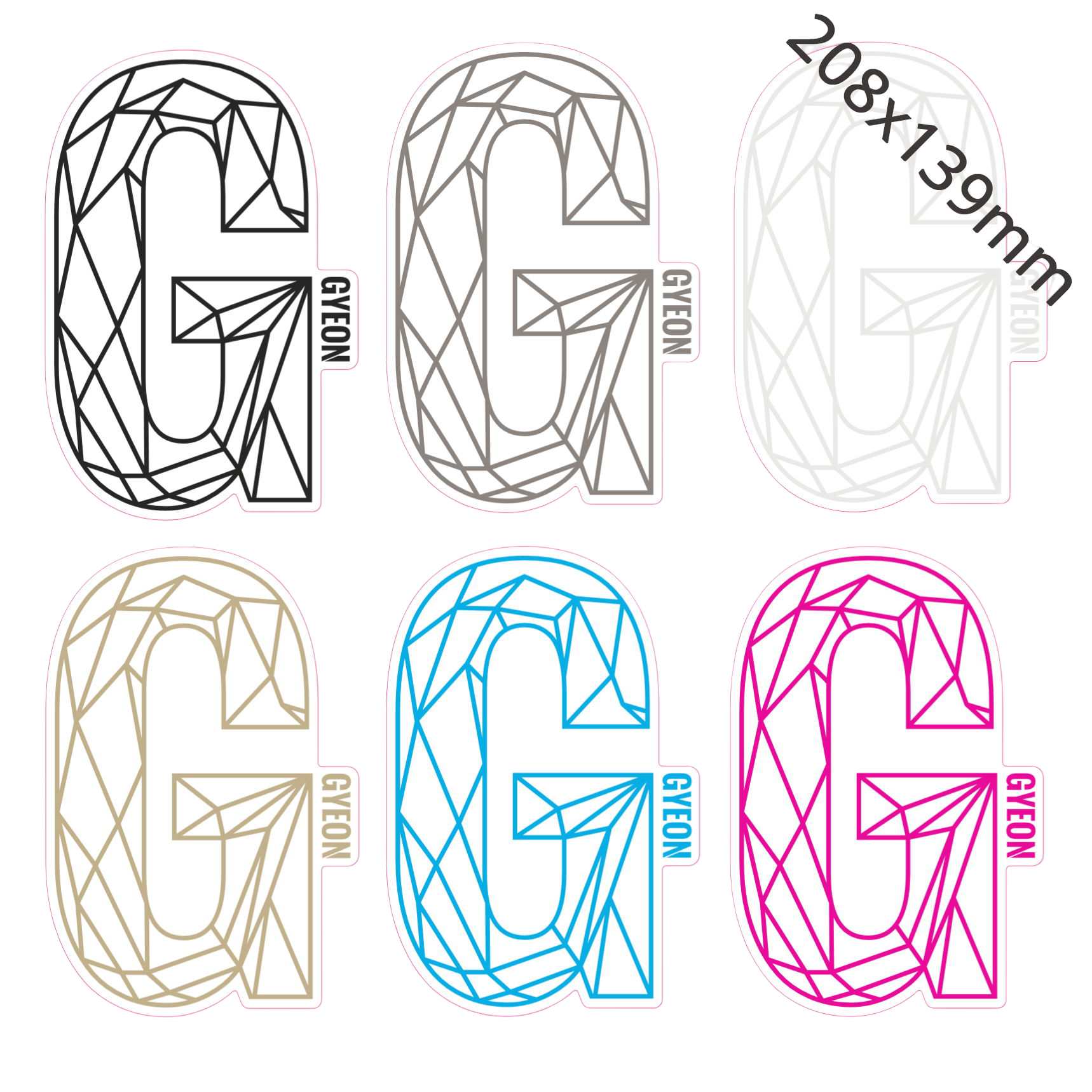 G Sticker - 208x139mm Kunst