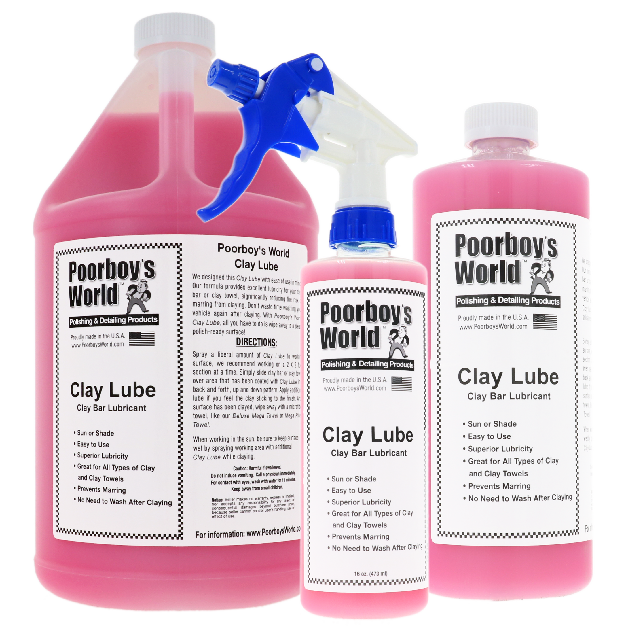 clay lube, polishing kit, spray bottle, pink liquid, liquid lubricant