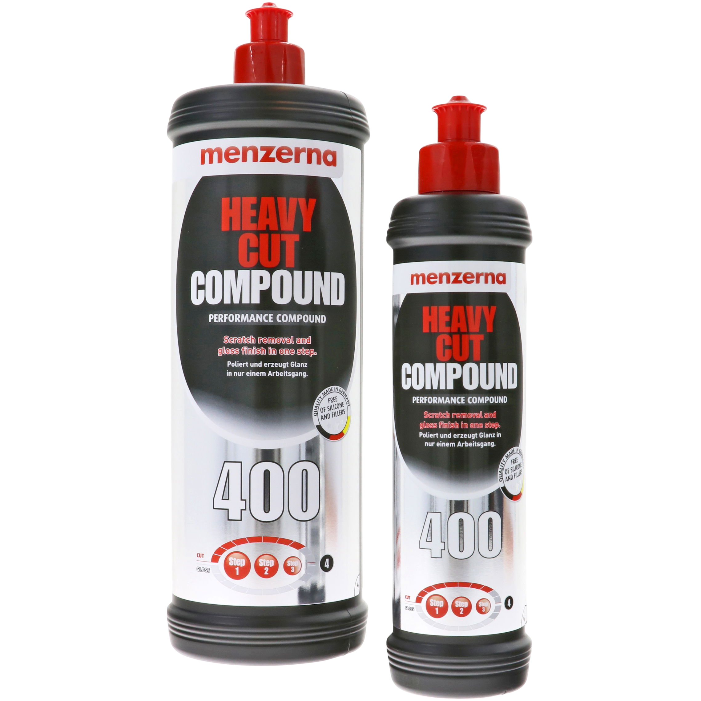 Heavy Cut Compound 400 Kan, Spuitbus, Tin, Fles, Shaker