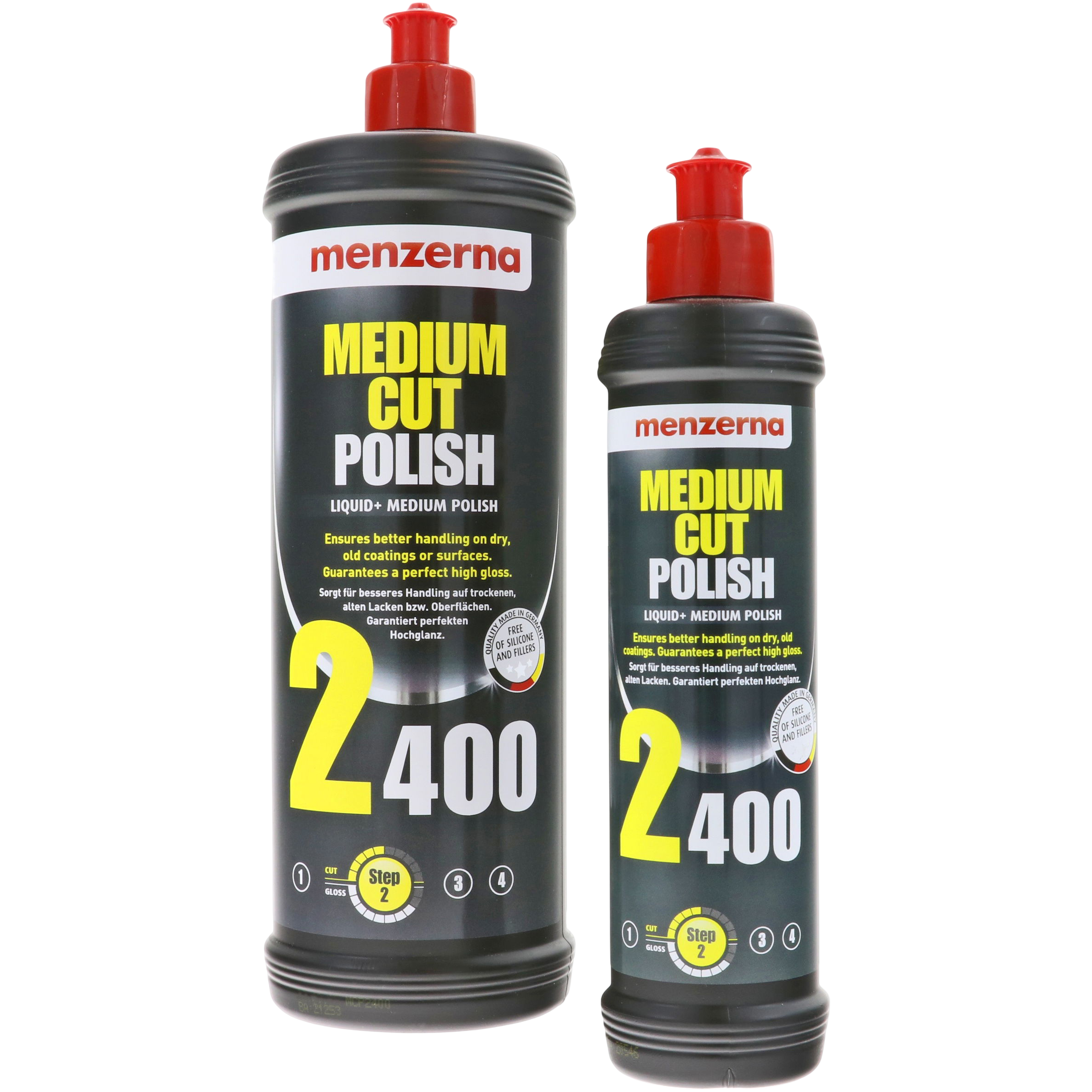 Medium Cut Polish 2400 Kan, Spuitbus, Tin, Fles, Shaker