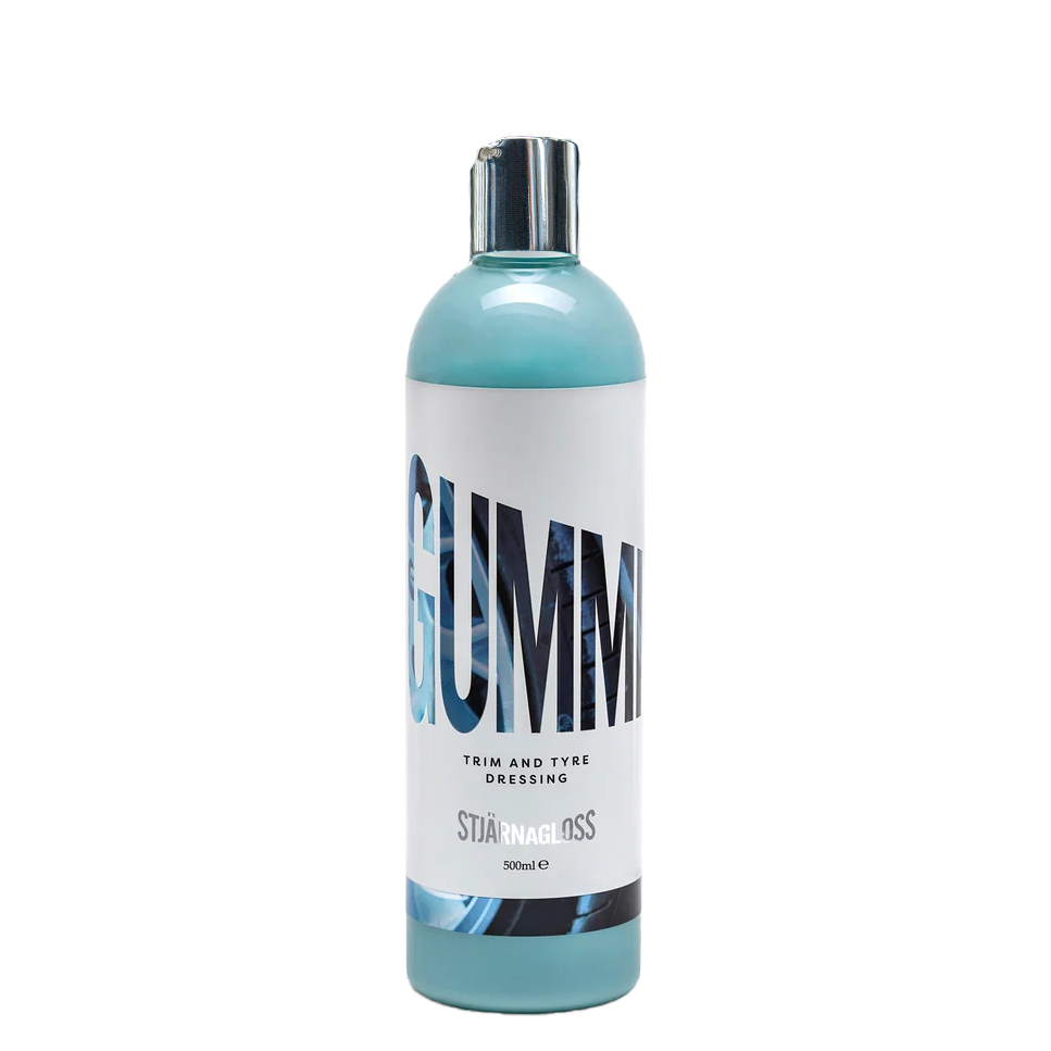 banden- en trimdressing, autoverzorging, vloeibaar product, turquoise fles, 500 ml