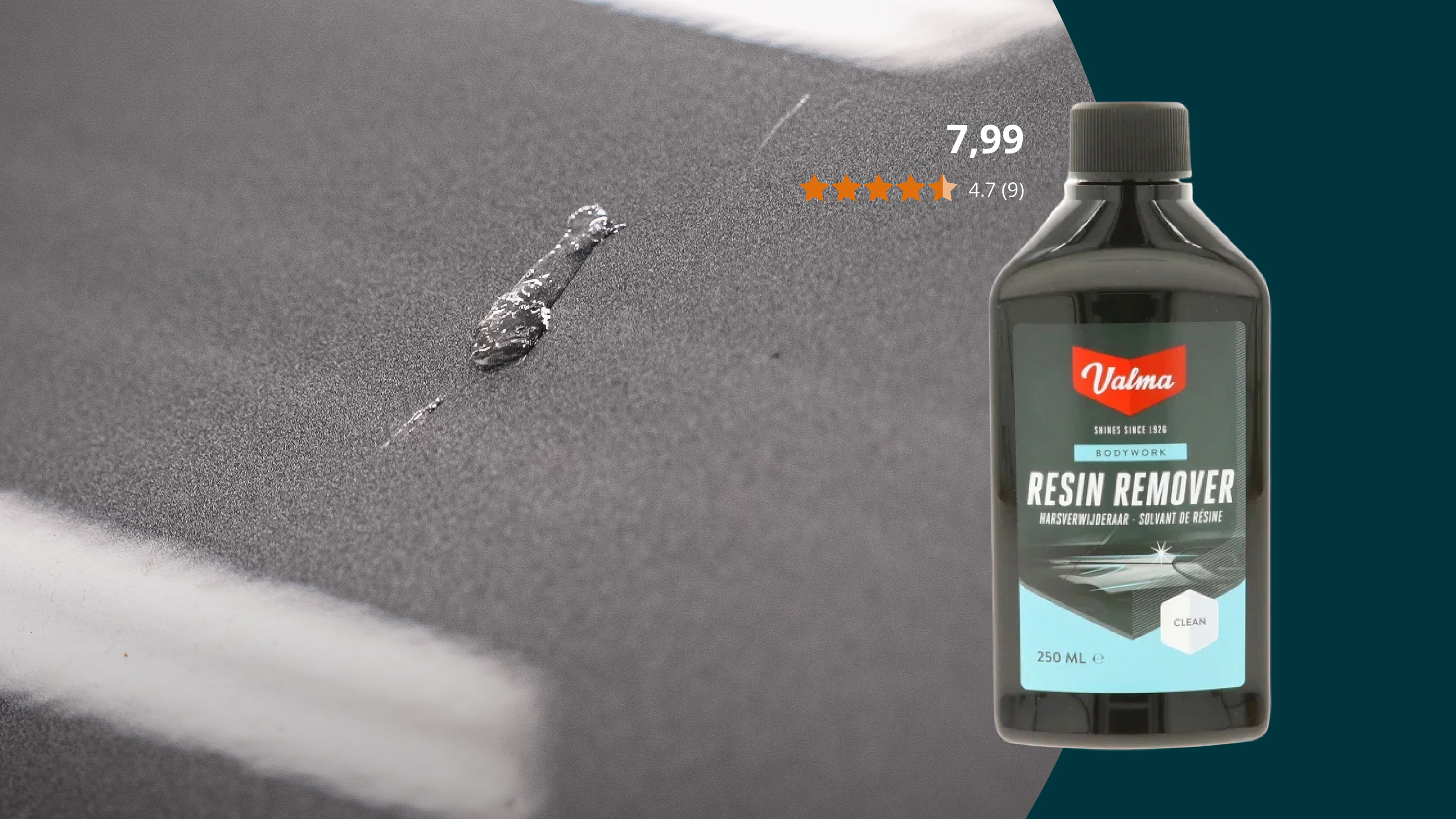 resin remover, car care, liquid cleaner, 250 ml, shines since 1926