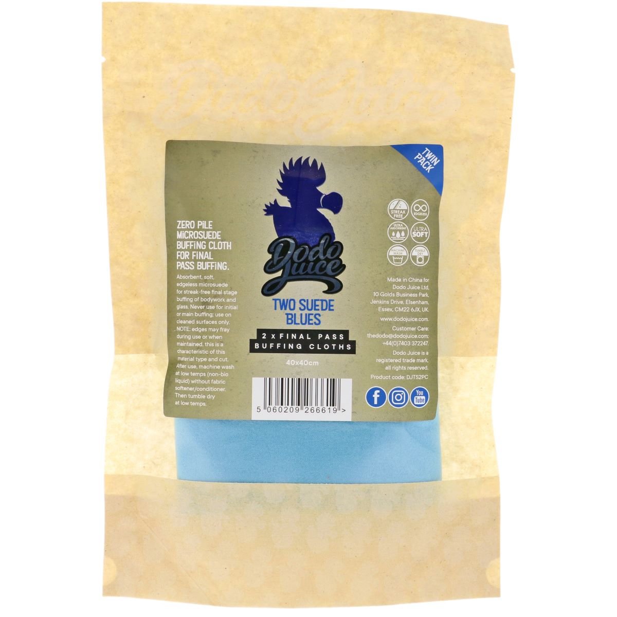 Two Suede Blues Final Pass Buffing Cloth 2-pack - 40x40cm