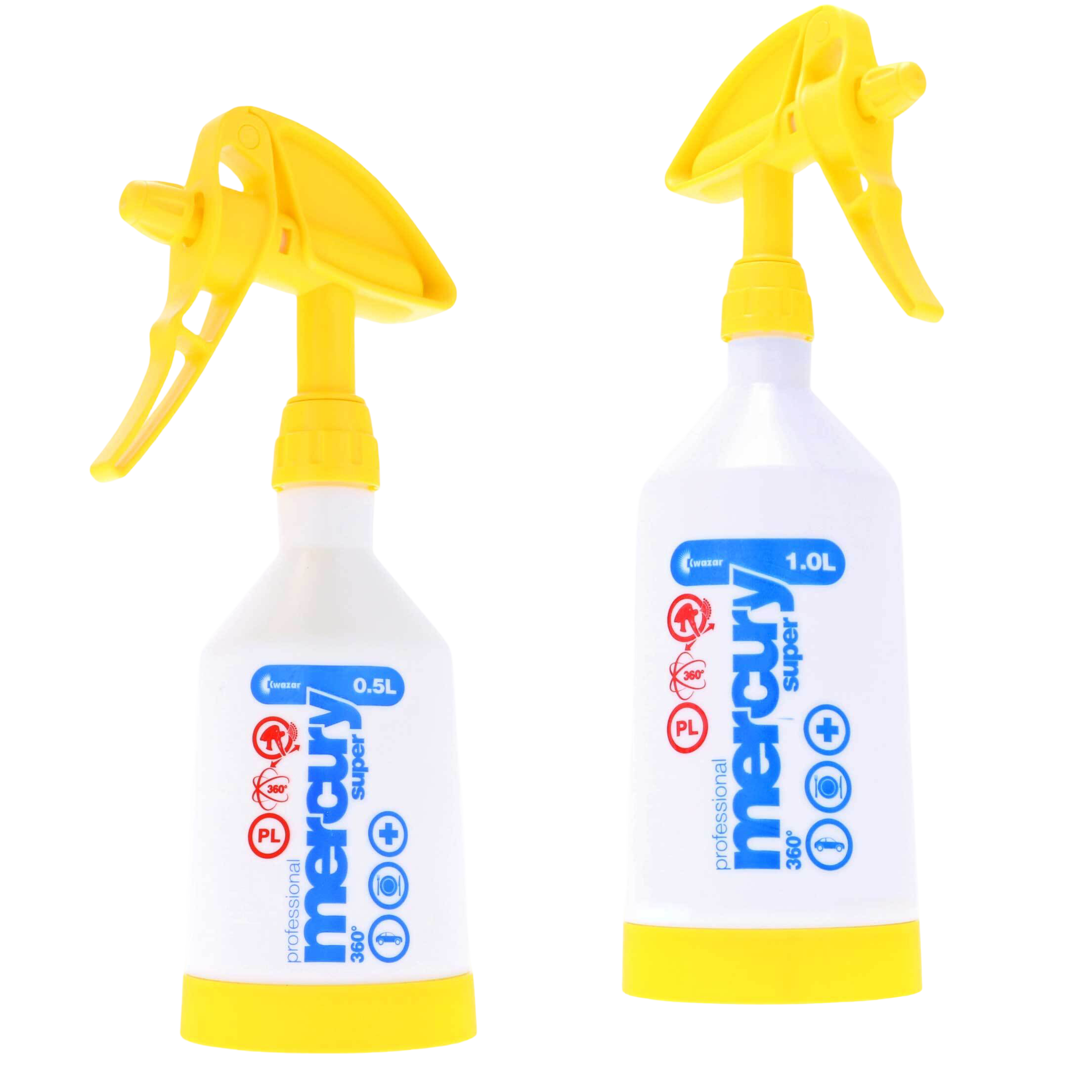 Yellow Mercury Super 360 PRO+ Mengfles Tin, Kan, Spuitbus, Schoonmaak, Fles