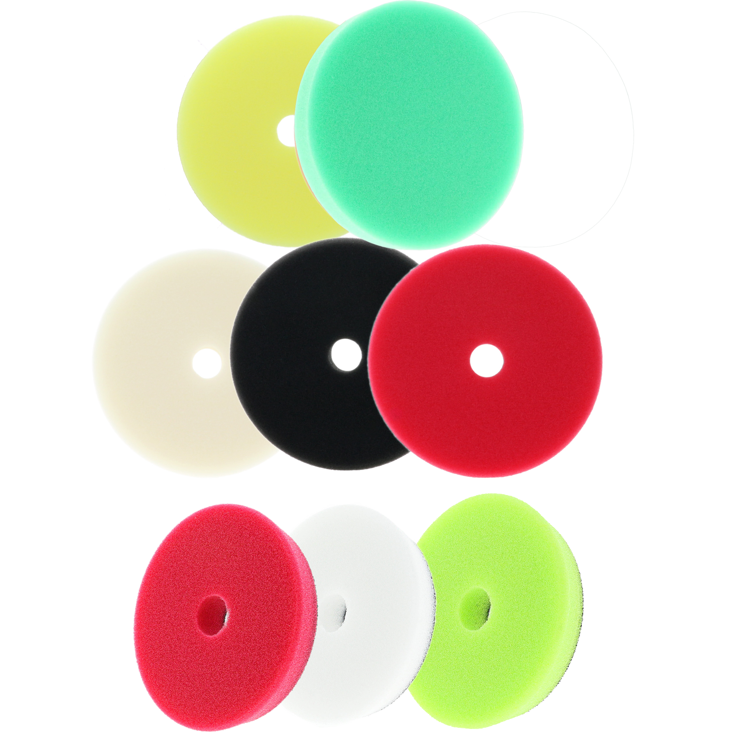 spons, schijven foam, neon kleuren, pouf discs