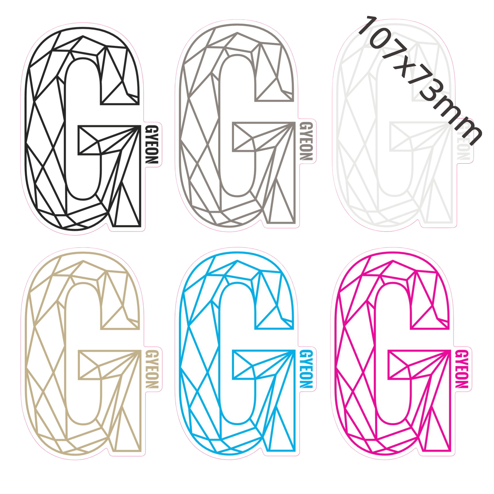 G Sticker - 107x73mm Kunst, Tekening