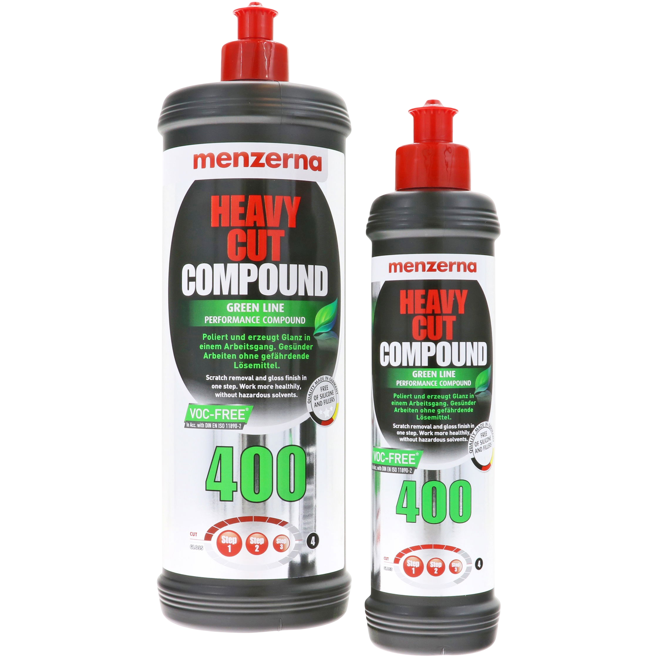 Heavy Cut Compound 400 Green Line VOC-Free Fles, Tin, Kan, Spuitbus