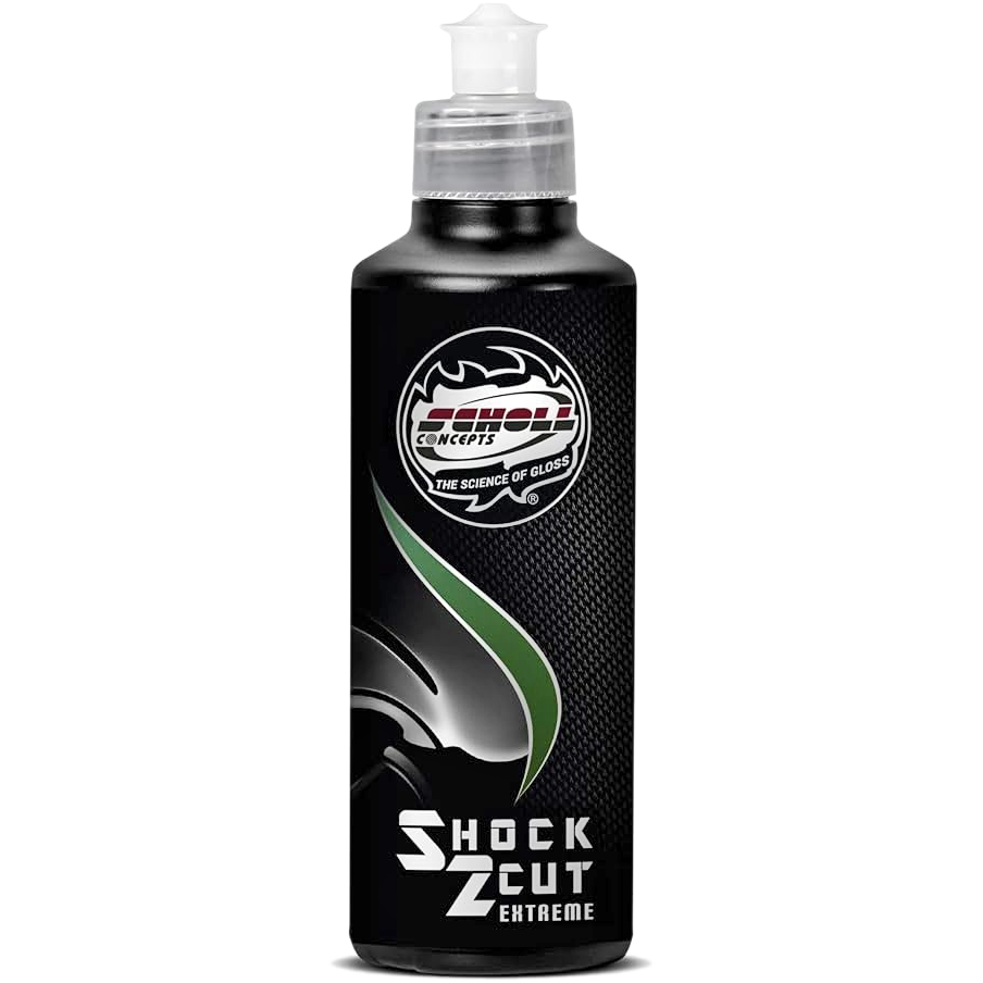 autopolijstmiddel, snijcompound, zwarte fles, doseerdop, groen-zwart label