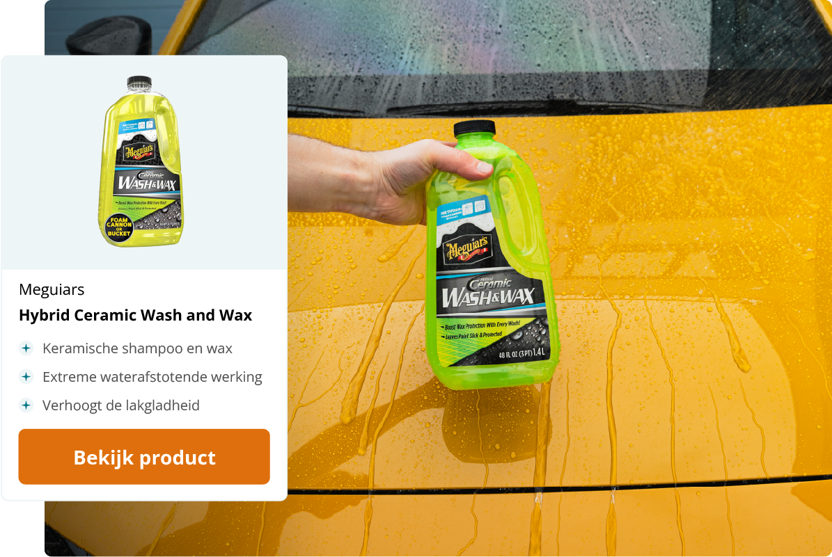 wasmiddel, wash and wax, keramisch, vinyl auto, kleur geel